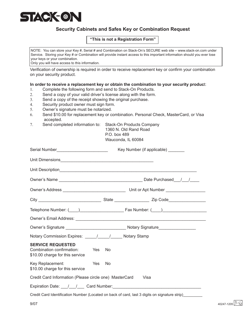 Stack-On Security Safes Combination Lock User Manual | Page 3 / 12