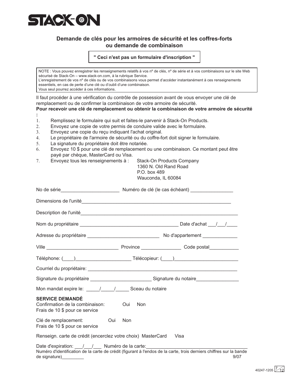 Stack-On Security Safes Combination Lock User Manual | Page 7 / 12