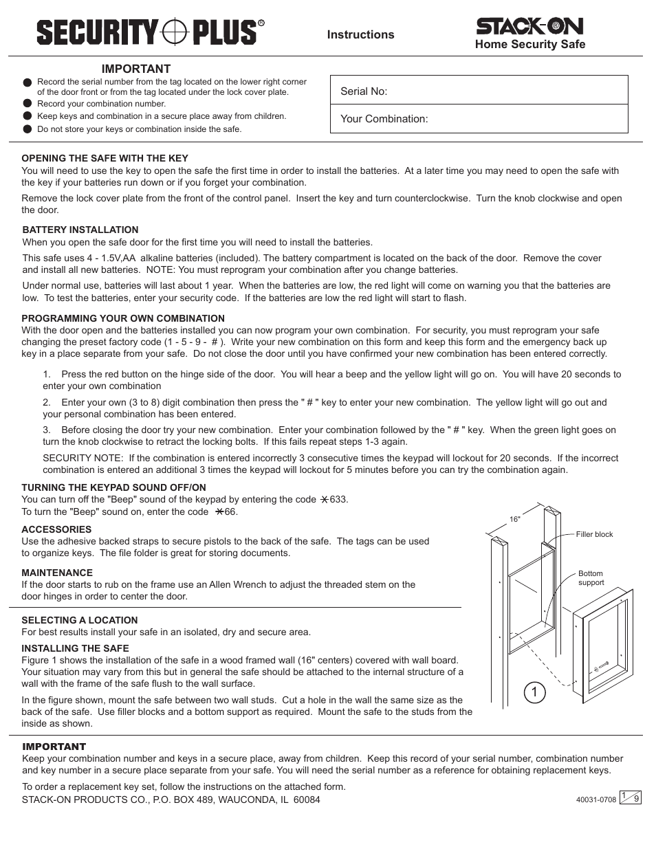 Stack-On PWS-1522 User Manual | 9 pages