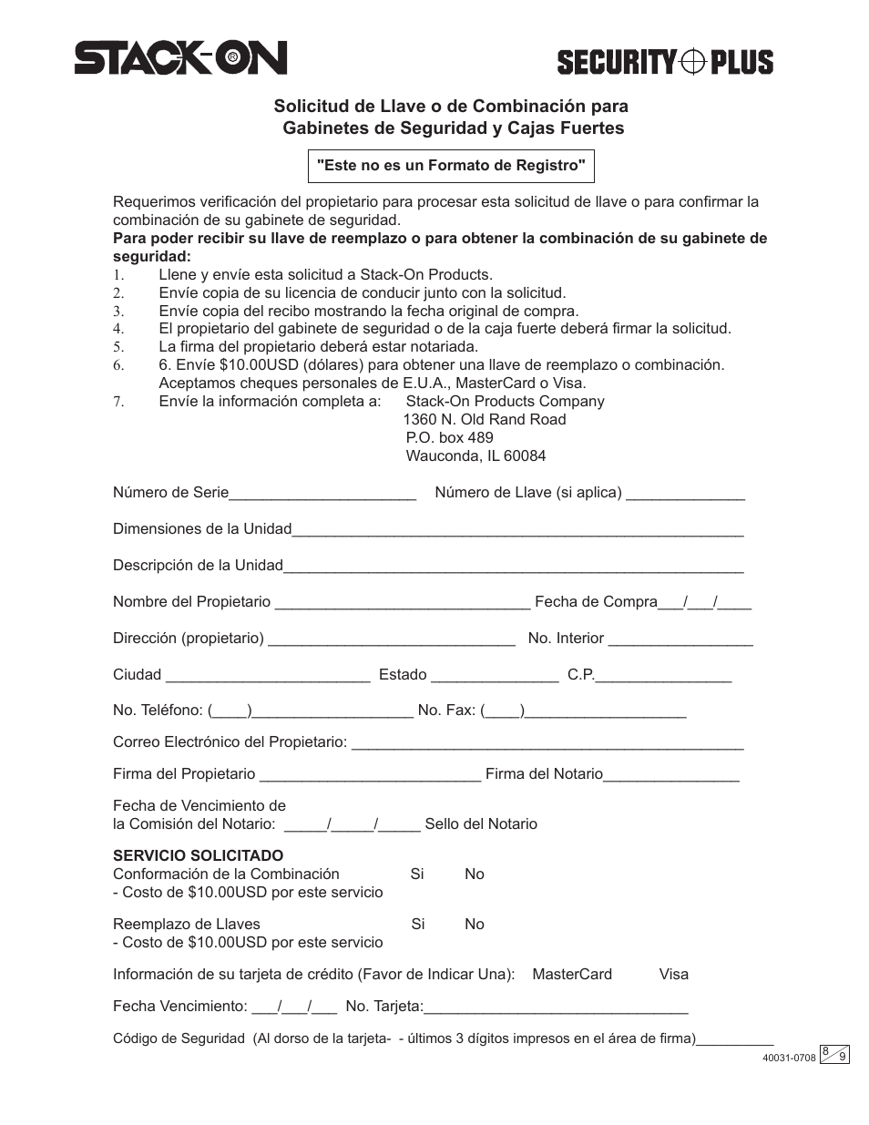 Stack-On PWS-1522 User Manual | Page 8 / 9