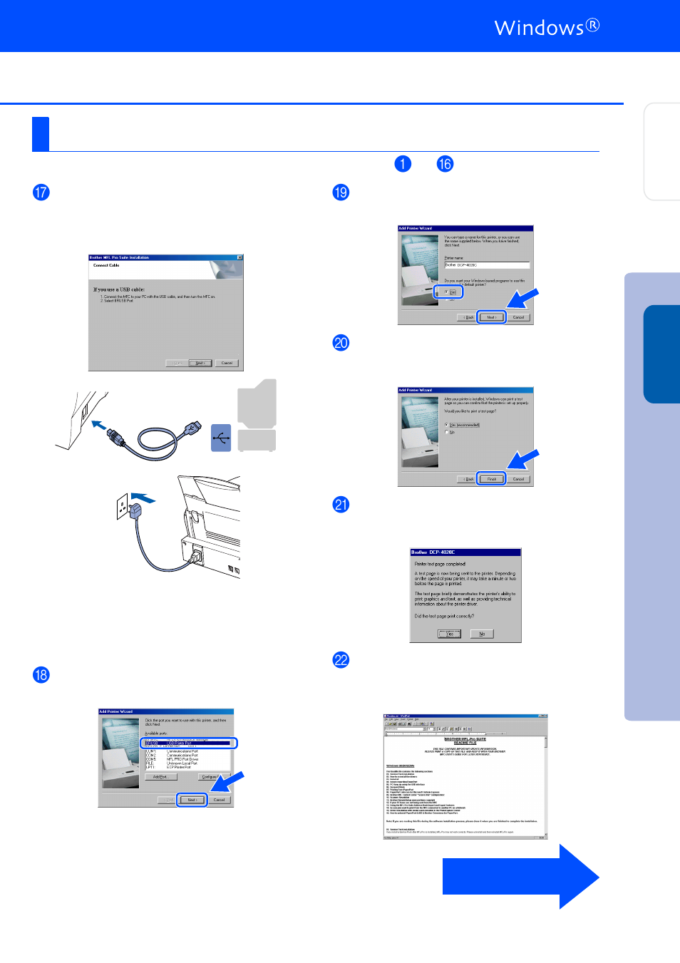 For windows® 98/98se/me users only, For windows, 98/98se/me users only | Step 2 | Brother DCP4020C User Manual | Page 15 / 25