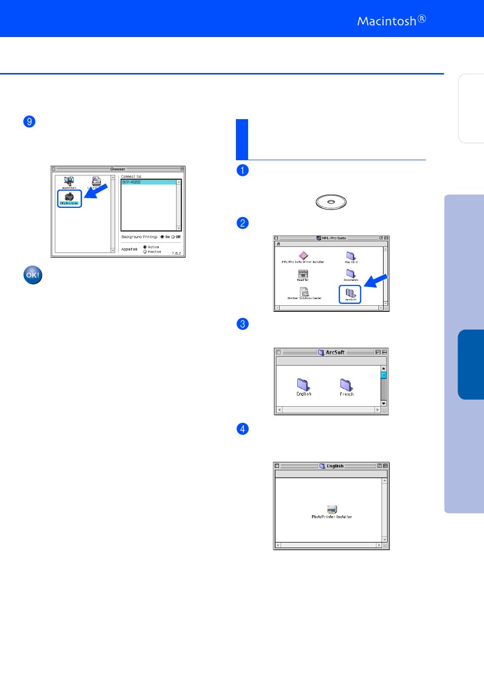 Installing optional photoprinter® 4 software, Installing optional photoprinter, 4 software | Brother DCP4020C User Manual | Page 21 / 25