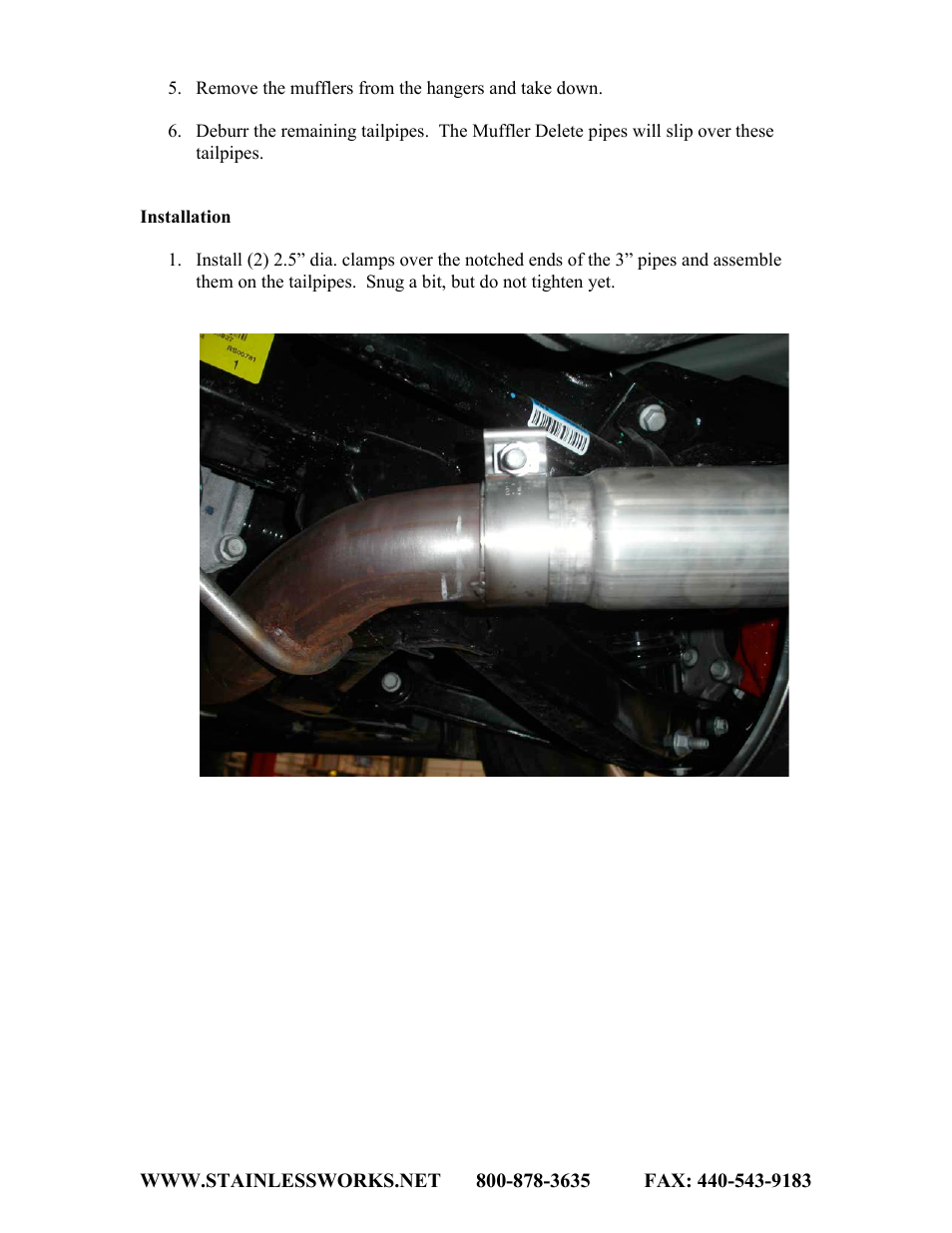 Stainless Works Chevy Camaro Muffler Delete Exhaust System 2010-14 User Manual | Page 2 / 3