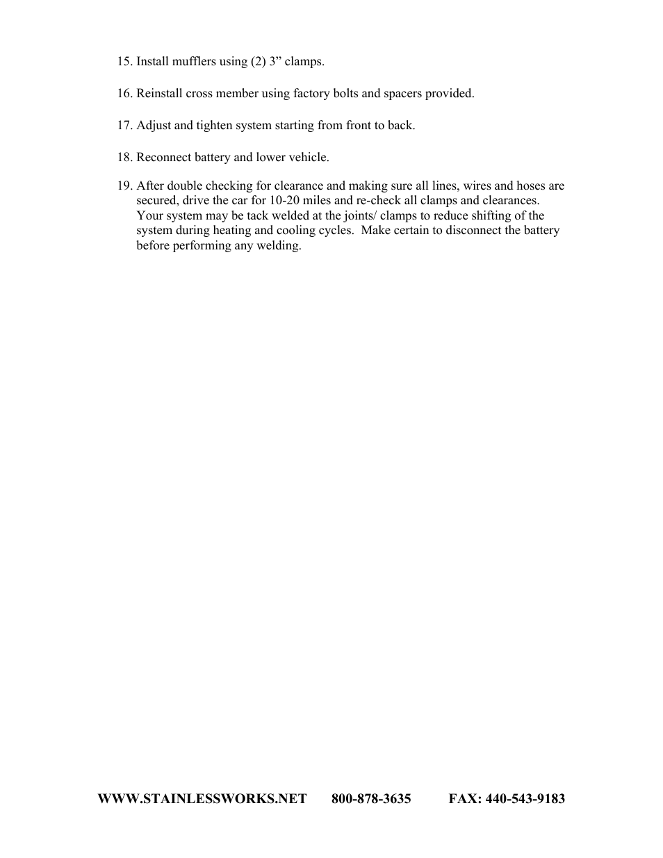 Stainless Works Chevy SS Exhaust: 3" Dual Chambered System 2014 User Manual | Page 3 / 3
