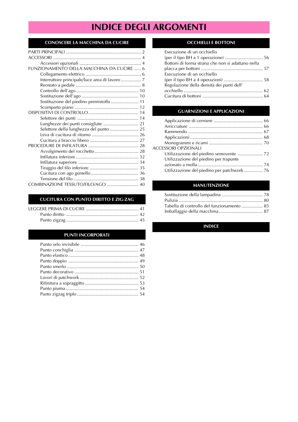 Indice degli argomenti | Brother XL-6063 User Manual | Page 11 / 101