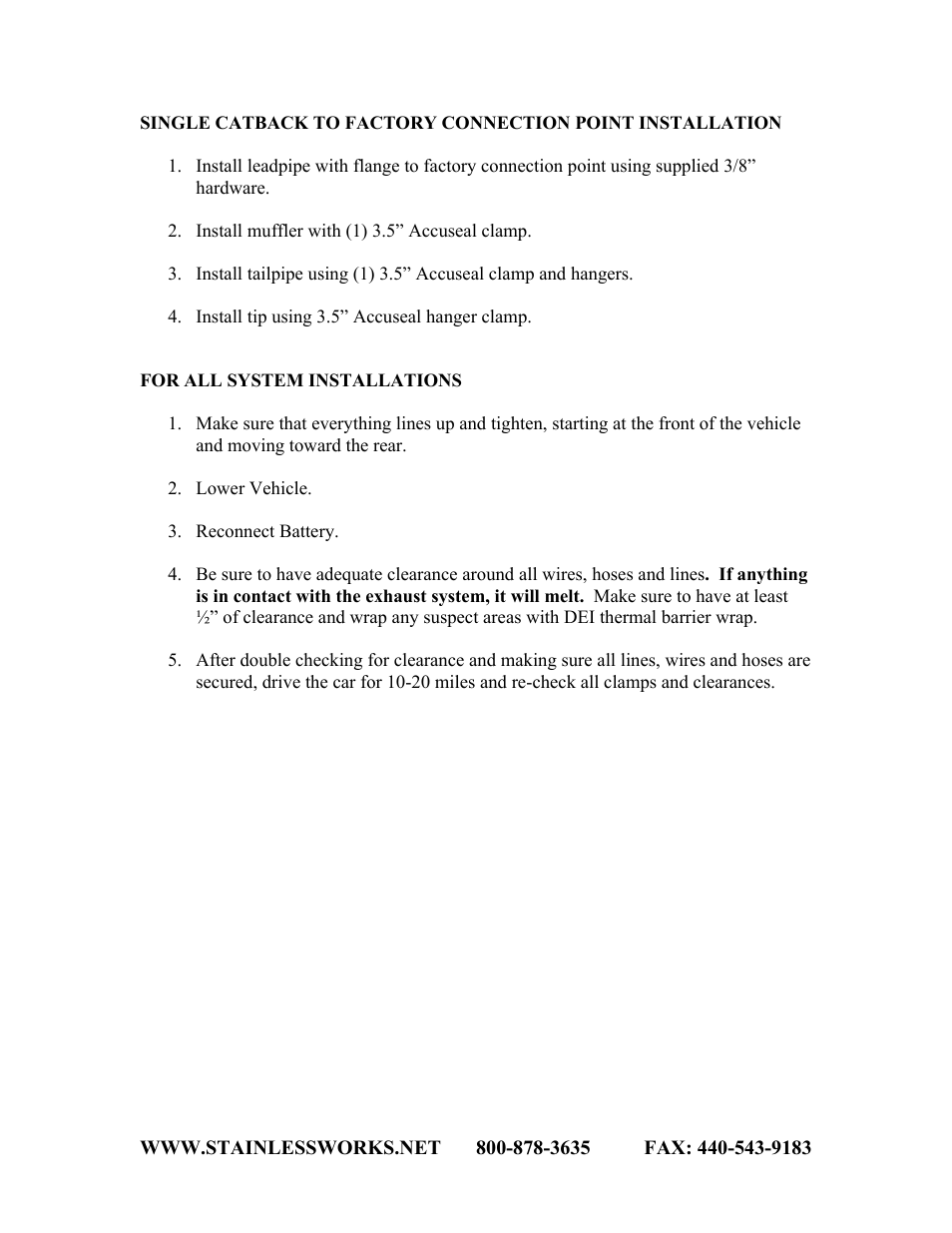 Stainless Works Chevy Trailblazer SS 2006-09 Exhausts User Manual | Page 5 / 5