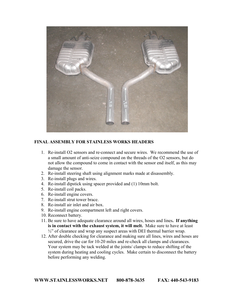 Stainless Works Cadillac CTS-V 2009+ Sedan & Wagon Headers User Manual | Page 3 / 3