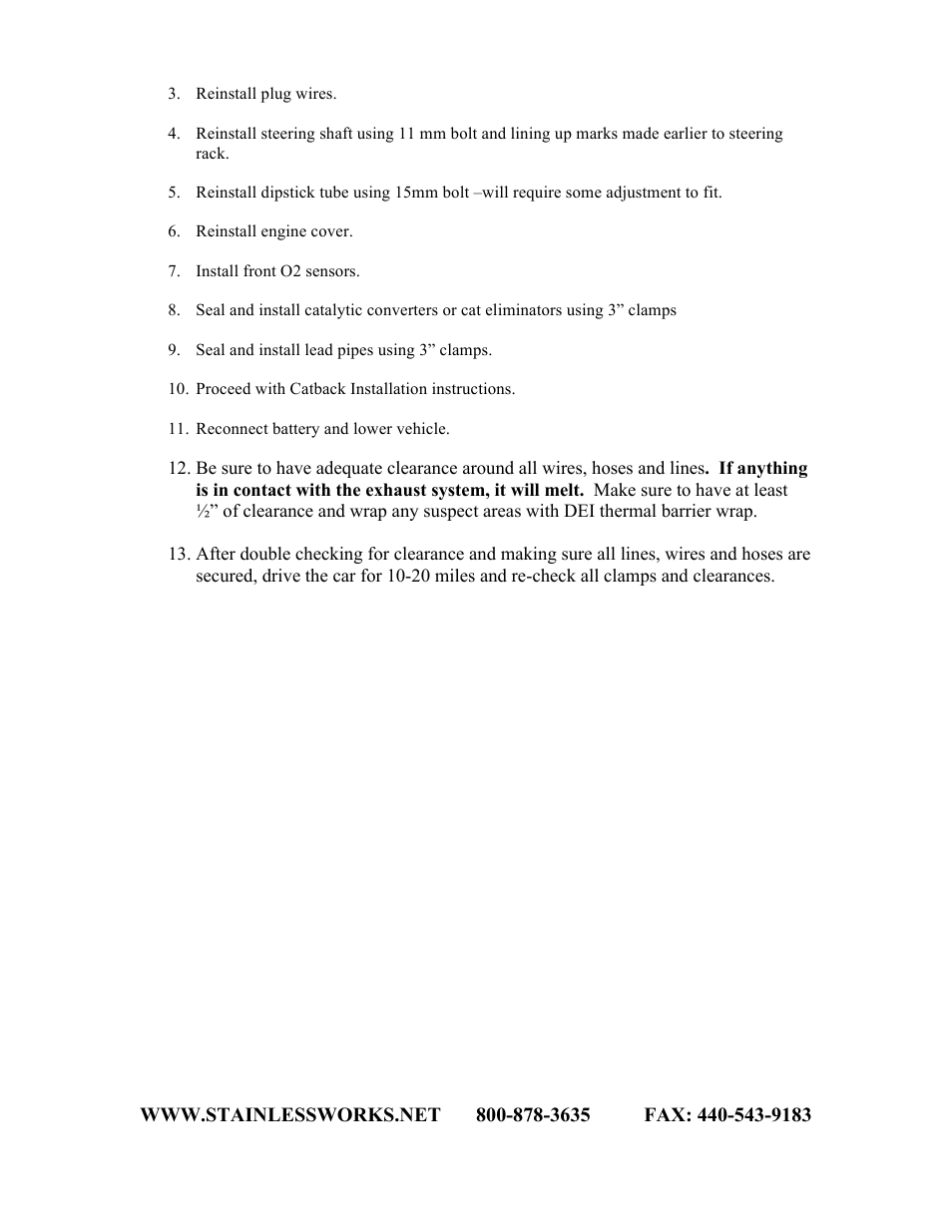 Stainless Works Chevy Camaro 6.2L 2010+ Headers User Manual | Page 2 / 2