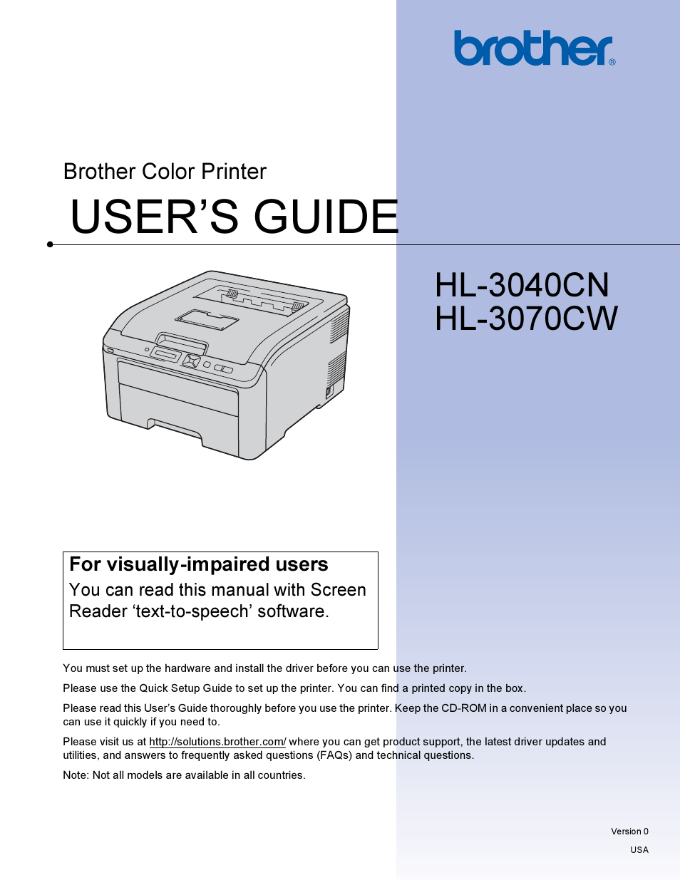 Brother HL 3070CW User Manual | 200 pages