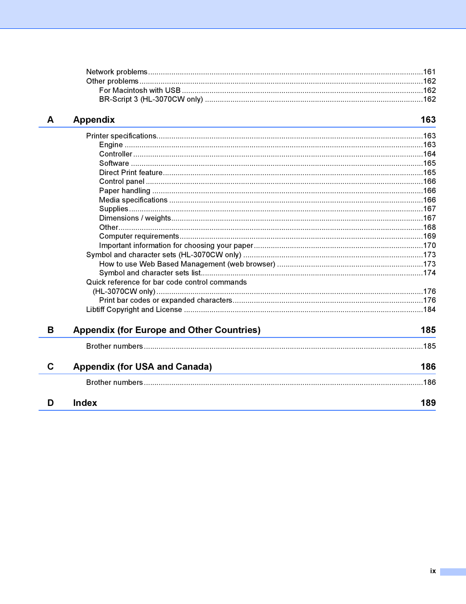 Brother HL 3070CW User Manual | Page 10 / 200