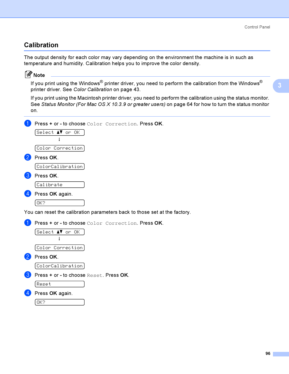 Calibration, 3calibration | Brother HL 3070CW User Manual | Page 106 / 200