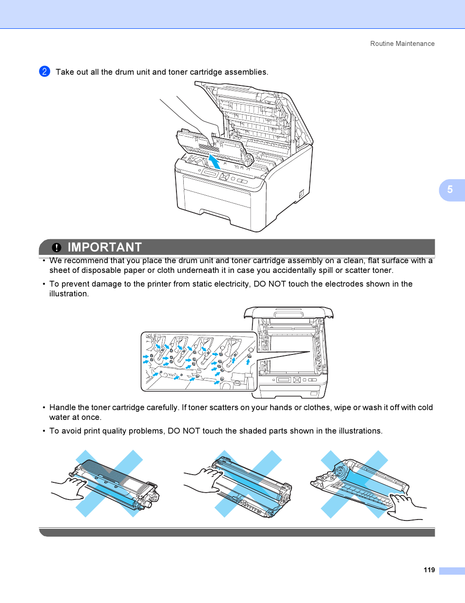 Important | Brother HL 3070CW User Manual | Page 129 / 200