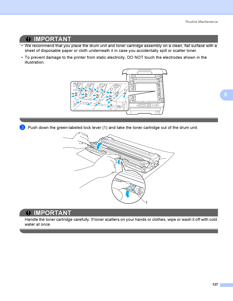 Important | Brother HL 3070CW User Manual | Page 147 / 200