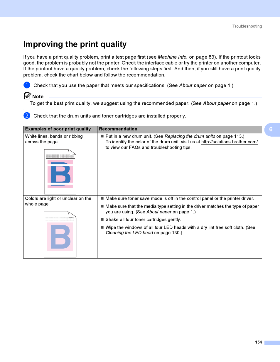 Improving the print quality | Brother HL 3070CW User Manual | Page 164 / 200