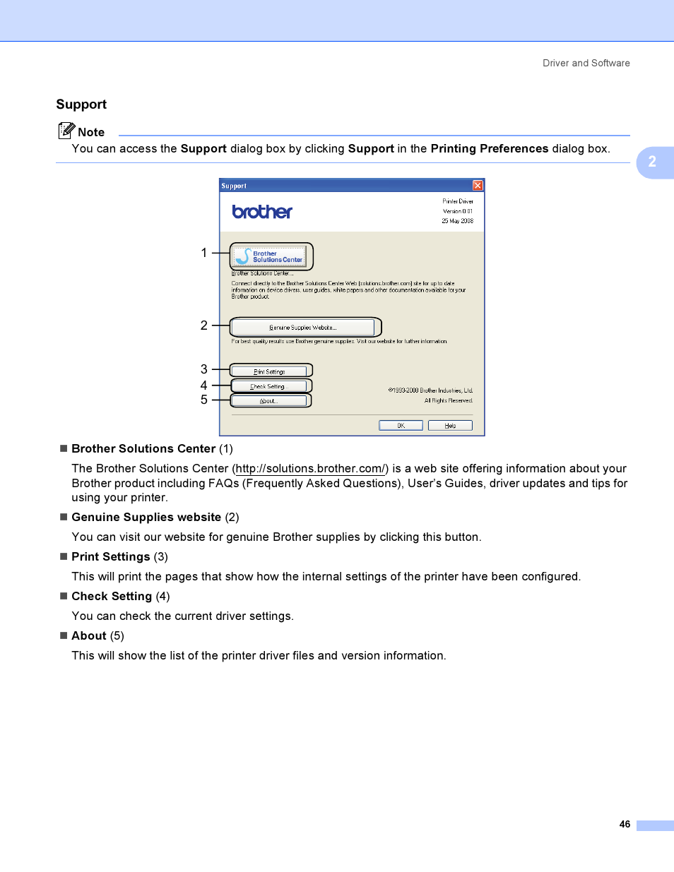 Support | Brother HL 3070CW User Manual | Page 56 / 200