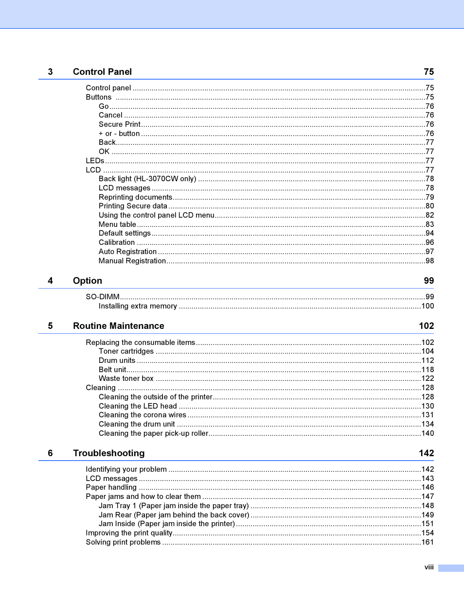 Brother HL 3070CW User Manual | Page 9 / 200