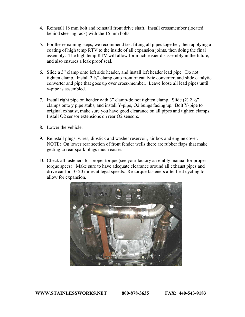 Stainless Works Chevy Trailblazer SS 2006-09 Headers User Manual | Page 3 / 3
