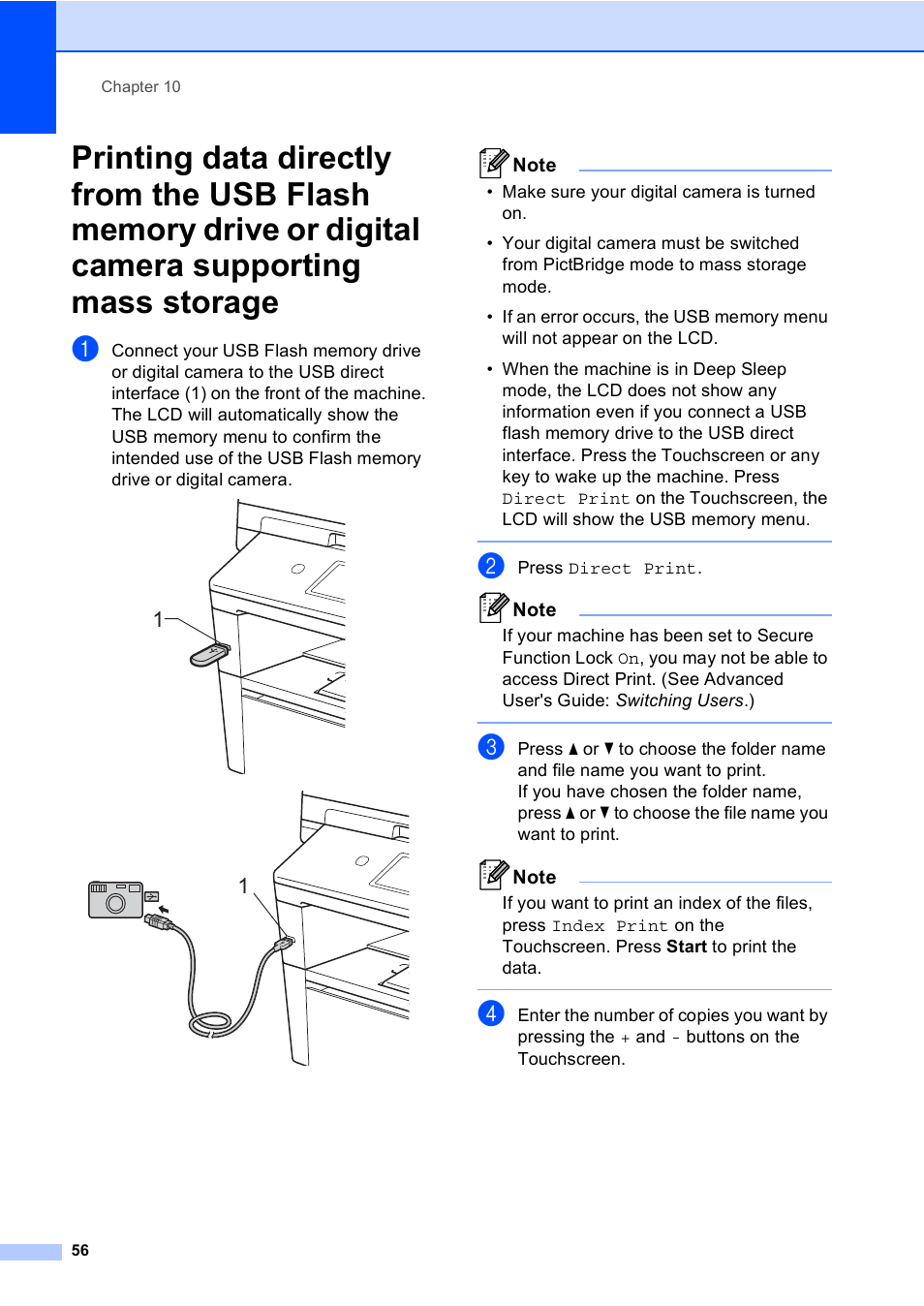 Supporting mass storage | Brother Copier/Printer MFC-895DW User Manual | Page 68 / 198