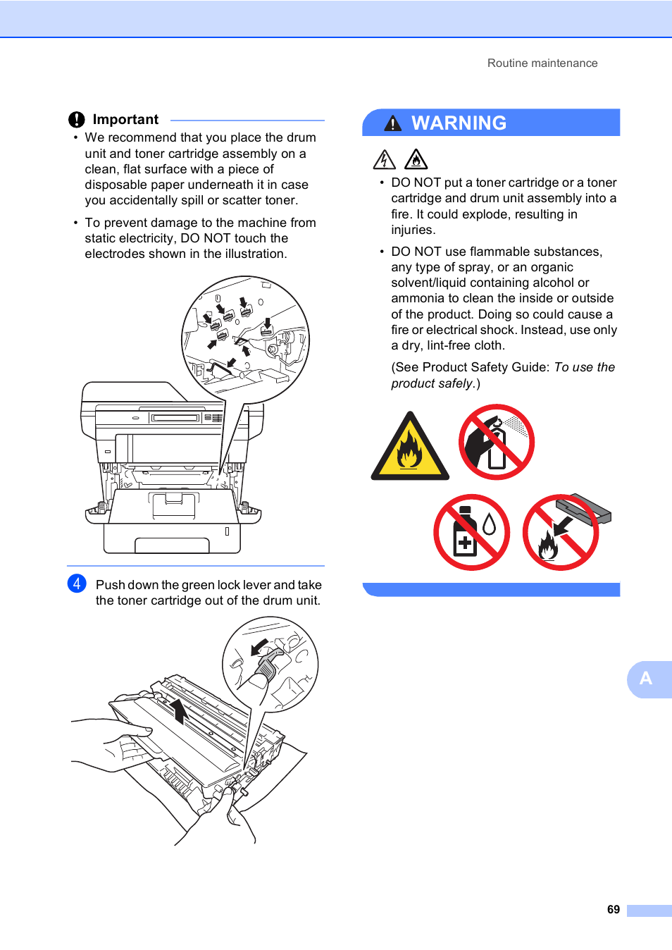 Warning, Important | Brother Copier/Printer MFC-895DW User Manual | Page 81 / 198
