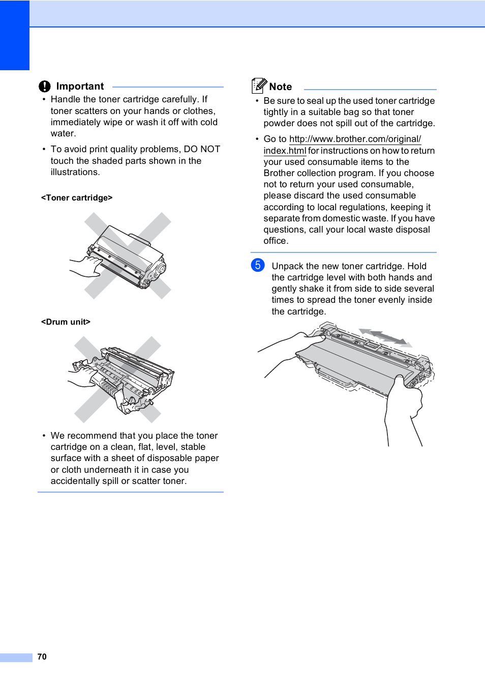 Important | Brother Copier/Printer MFC-895DW User Manual | Page 82 / 198