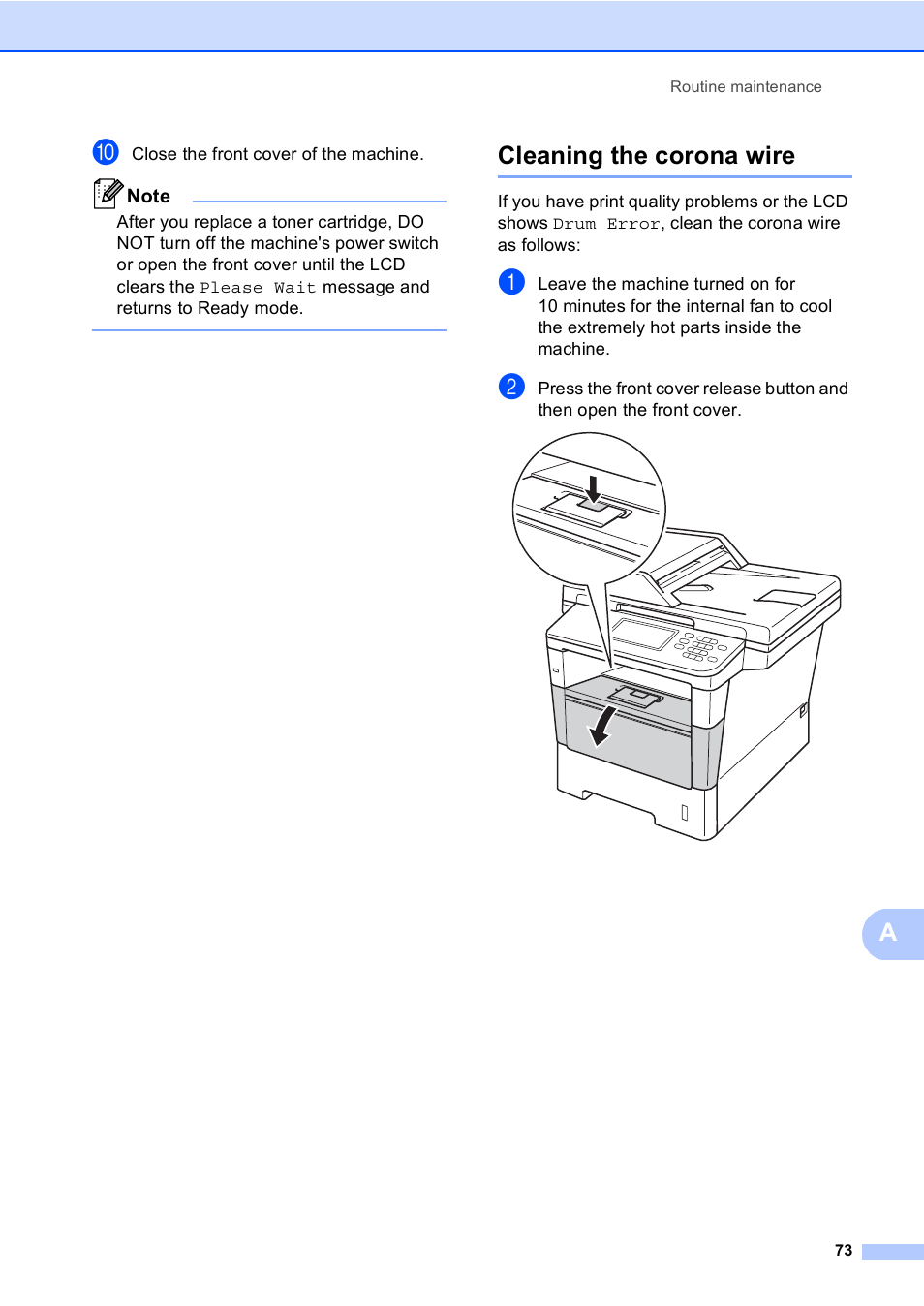 Cleaning the corona wire | Brother Copier/Printer MFC-895DW User Manual | Page 85 / 198