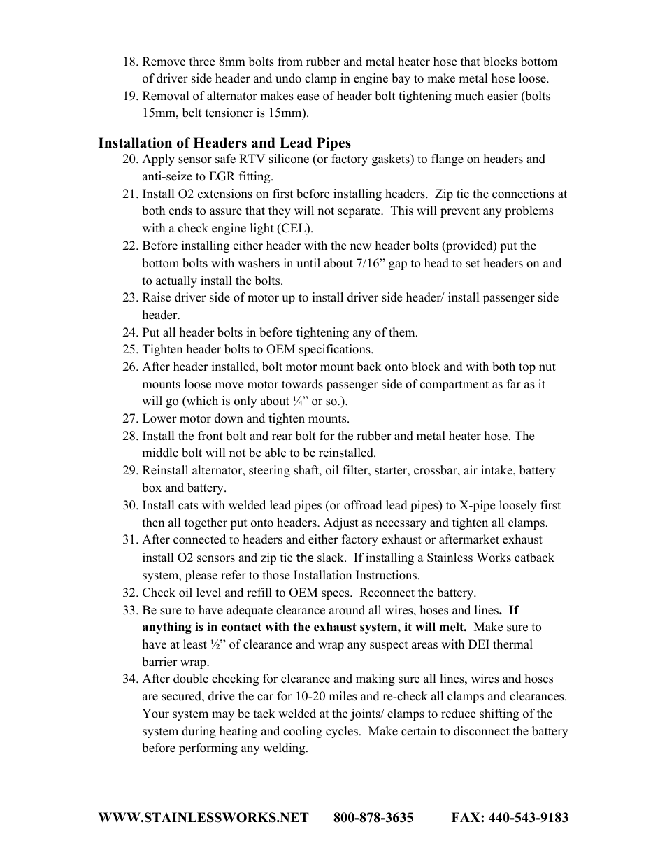 Stainless Works Ford Shelby GT500 2011+ Headers User Manual | Page 2 / 2