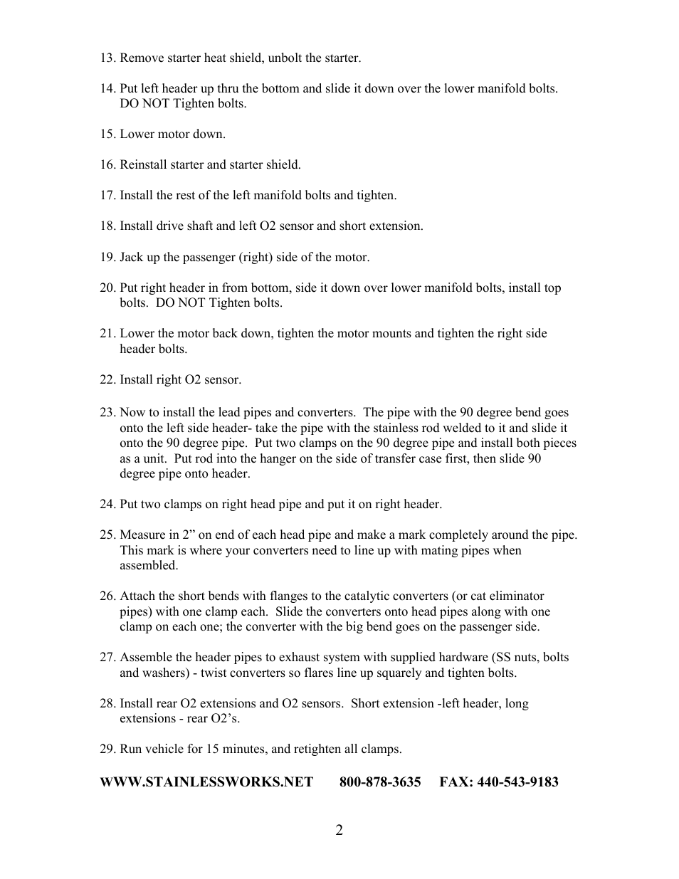 Stainless Works Jeep Grand Cherokee 2006-2010 Headers User Manual | Page 2 / 2