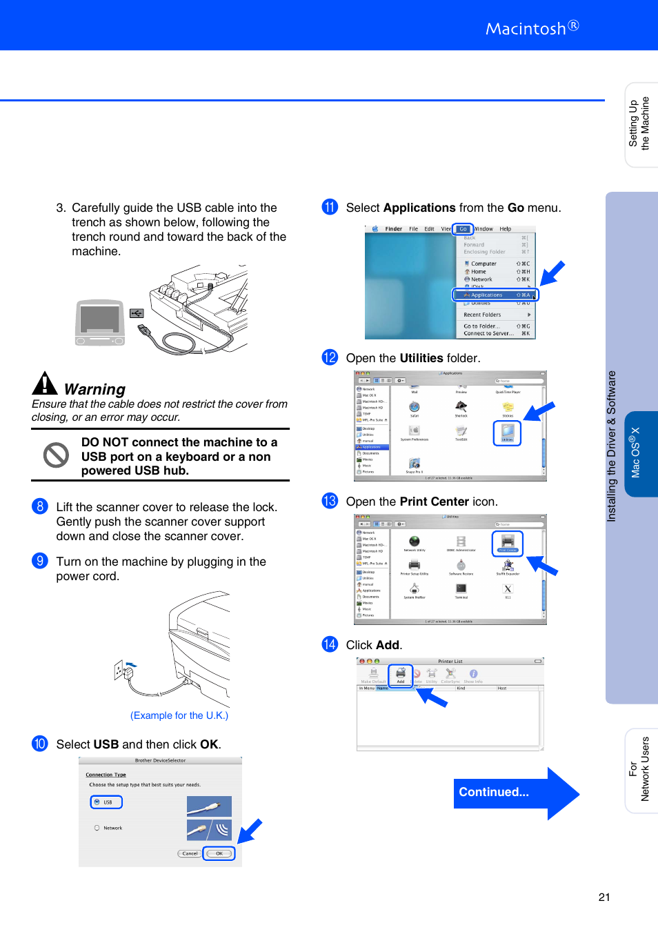 Warning | Brother MFC-5440CN User Manual | Page 23 / 37