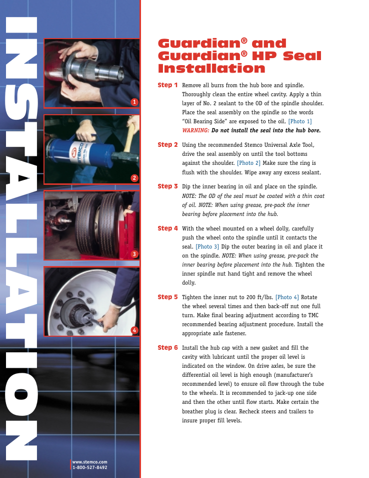 STEMCO Guardian and Guardian HP(TQM) User Manual | 1 page