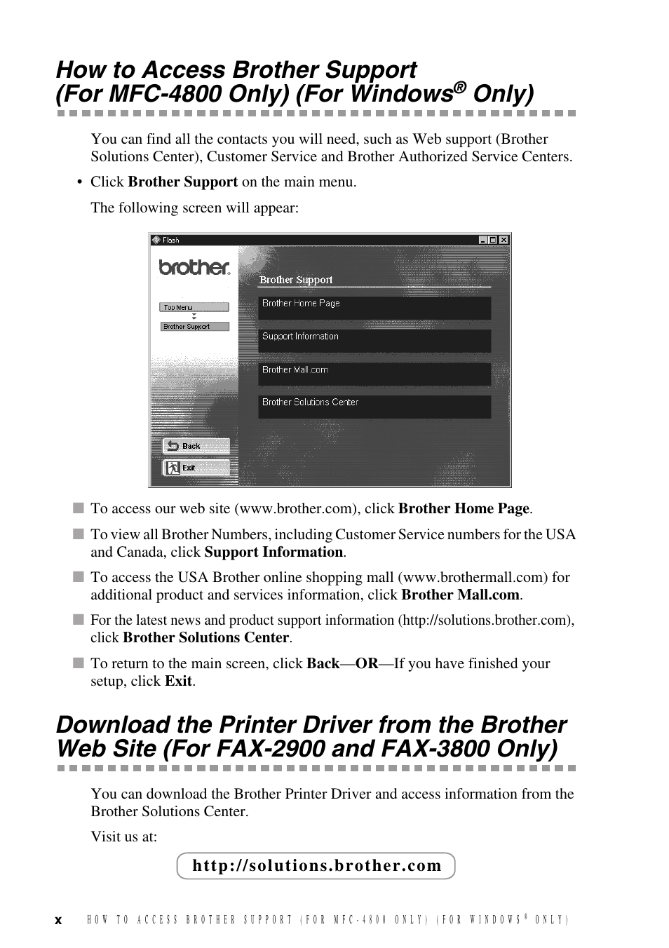 Only) | Brother fax2800 User Manual | Page 12 / 148