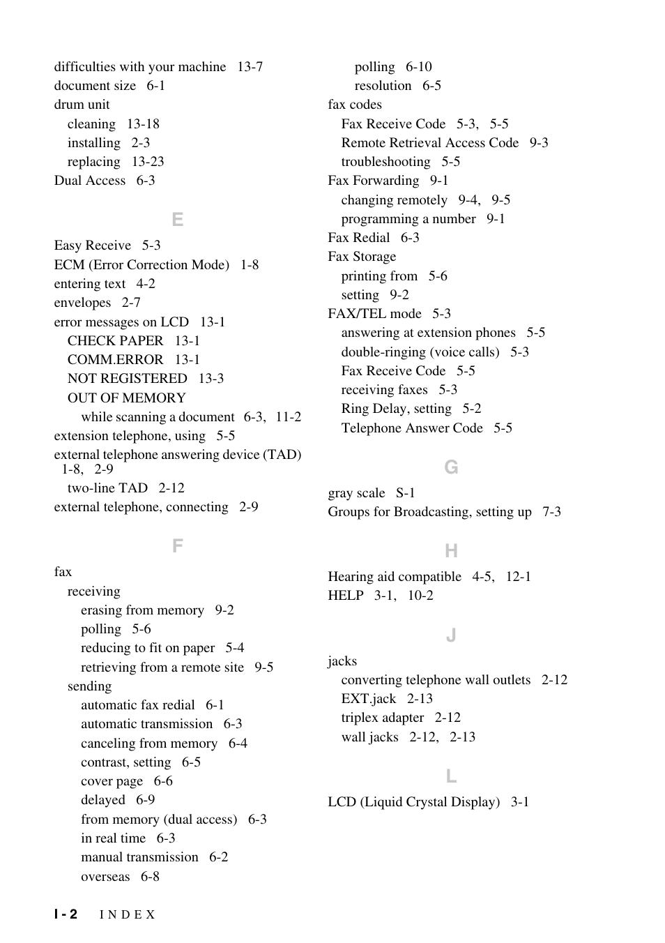 Brother fax2800 User Manual | Page 144 / 148