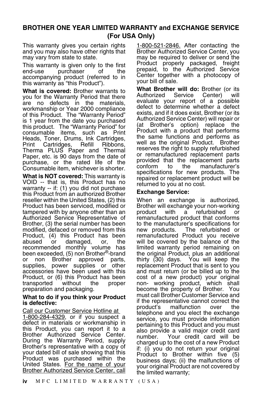 Brother fax2800 User Manual | Page 6 / 148