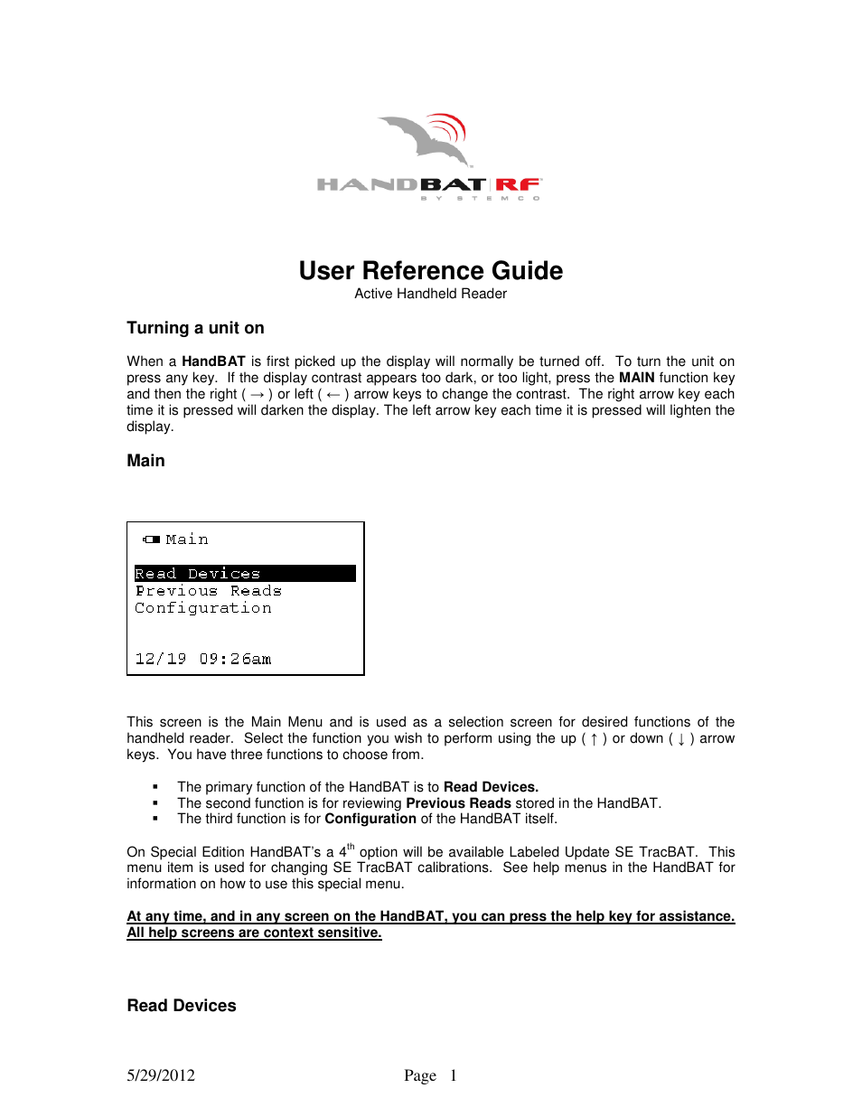 STEMCO HandBAT RF User Manual | 17 pages