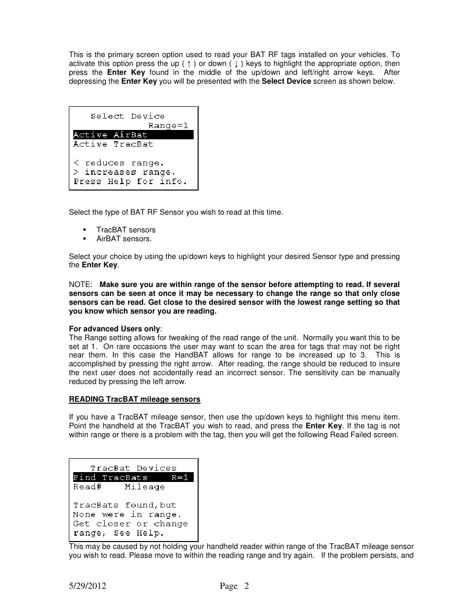 STEMCO HandBAT RF User Manual | Page 2 / 17