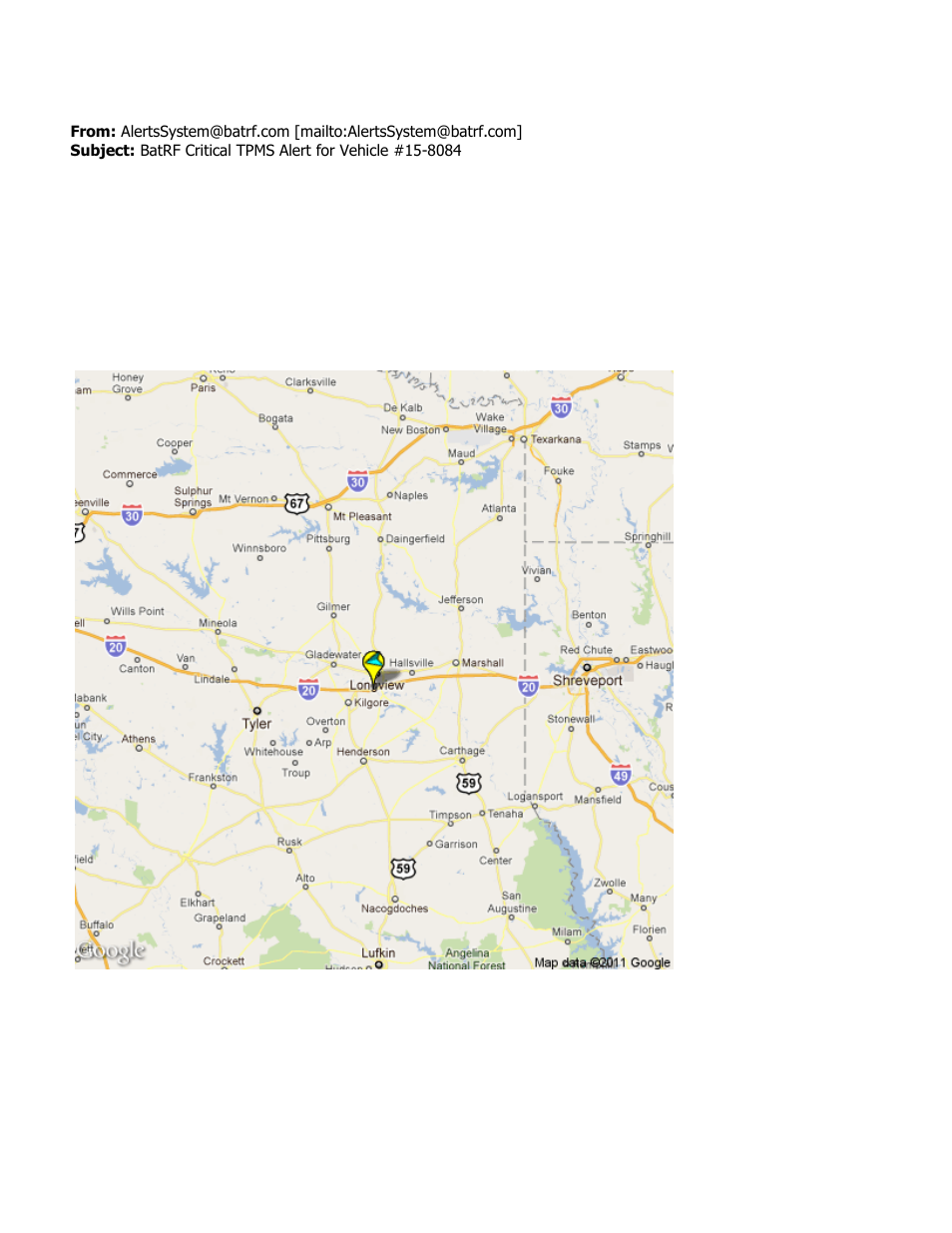 Sample e-mail/sms text alerts | STEMCO Tractor Interface Module User Manual | Page 14 / 20