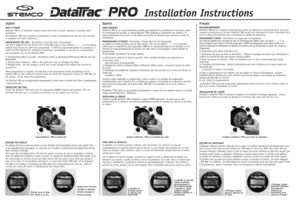 STEMCO DataTrac PRO User Manual | 2 pages