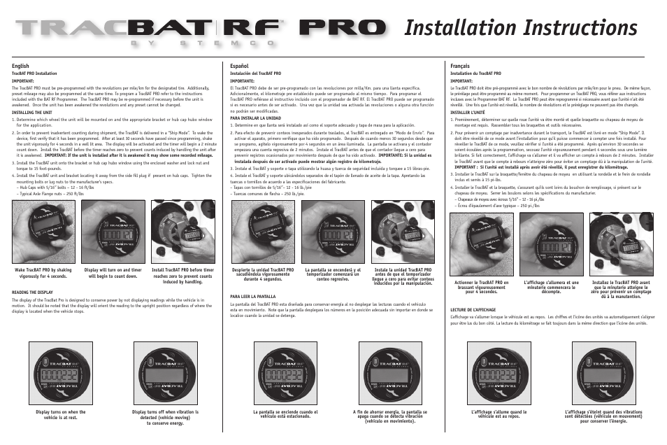 STEMCO TracBAT RF User Manual | 2 pages