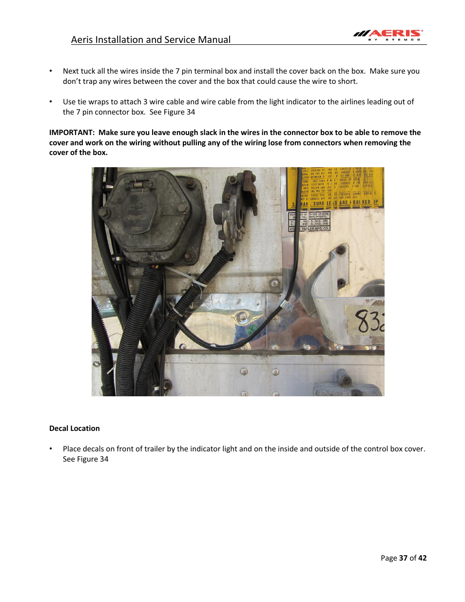 Aeris installation and service manual | STEMCO Aeris User Manual | Page 37 / 42