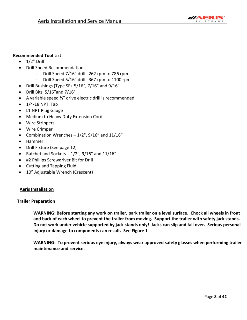 STEMCO Aeris User Manual | Page 8 / 42