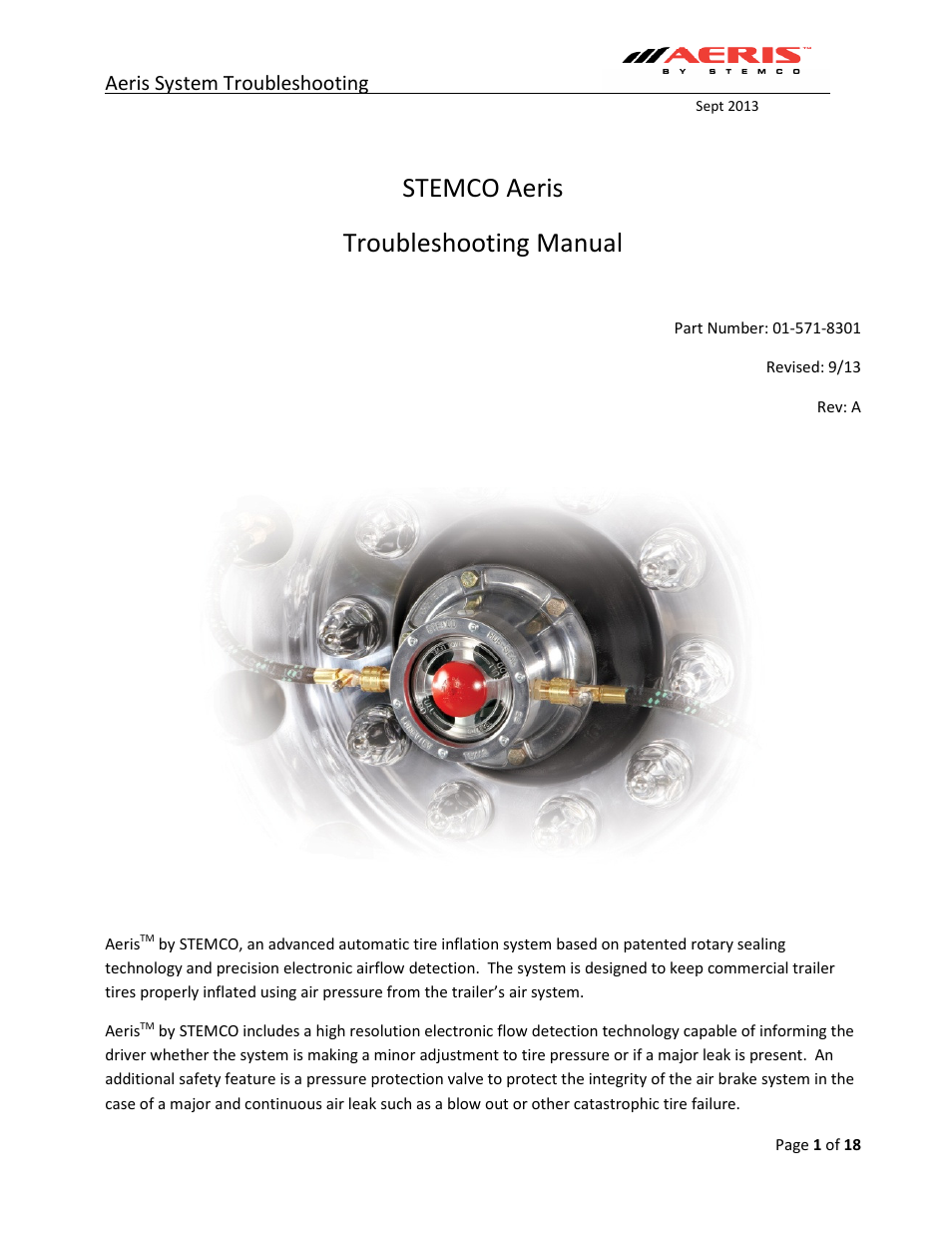 STEMCO Aeris Inflation System Troubleshooting User Manual | 18 pages