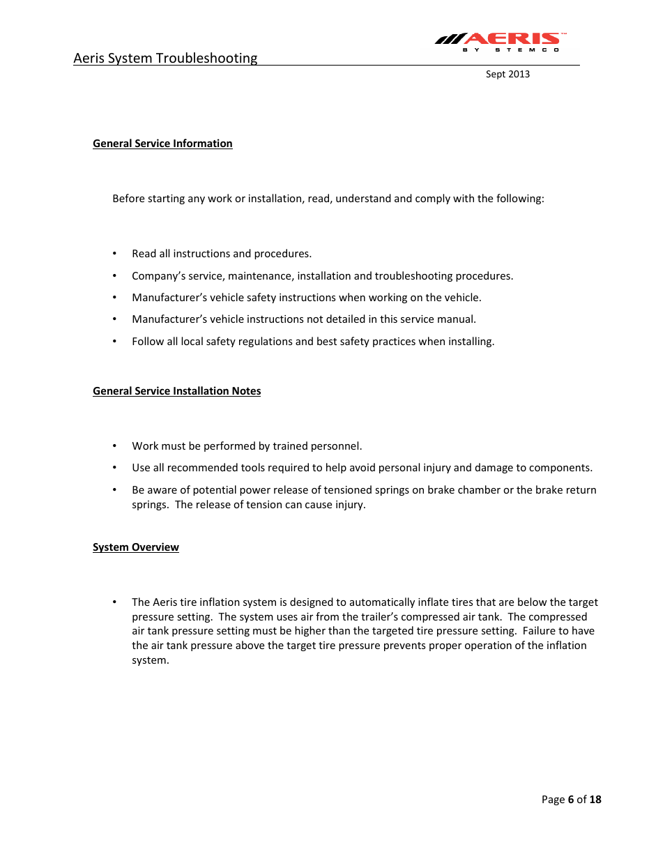 Aeris system troubleshooting | STEMCO Aeris Inflation System Troubleshooting User Manual | Page 6 / 18