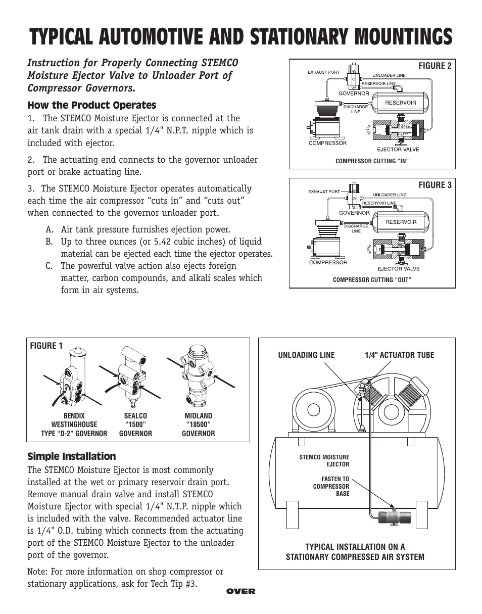 STEMCO Moisture Ejector User Manual | 2 pages