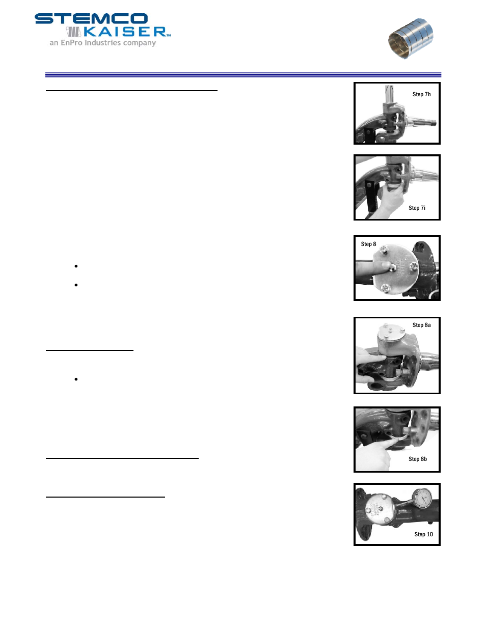 Qwik kit king pin, Installation training instructions, Step 7: complete qwik kit installation | Step 8: add grease, Step 9: complete the reassembly, Step 10: check your work | STEMCO Qwik Kit King Pin User Manual | Page 2 / 2
