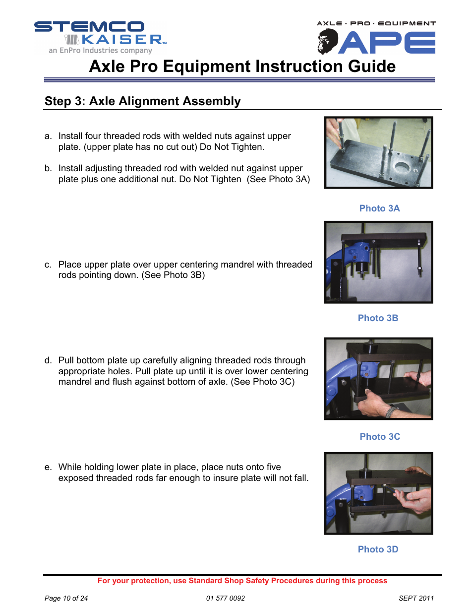 Axle pro equipment instruction guide, Step 3: axle alignment assembly | STEMCO Axle Pro User Manual | Page 10 / 24