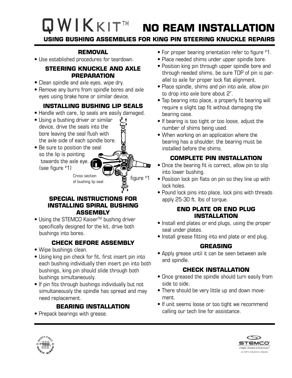 STEMCO Qwik Kit Bushing User Manual | 1 page