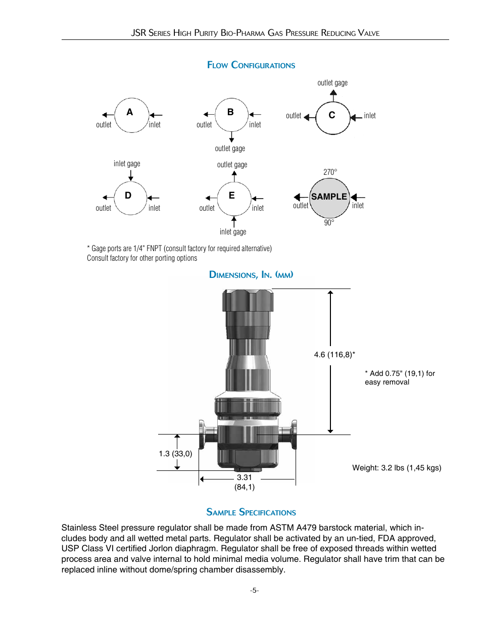 Steriflow JSR Series User Manual | Page 5 / 8