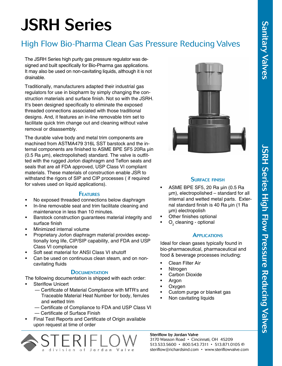 Steriflow JSRH Series User Manual | 6 pages