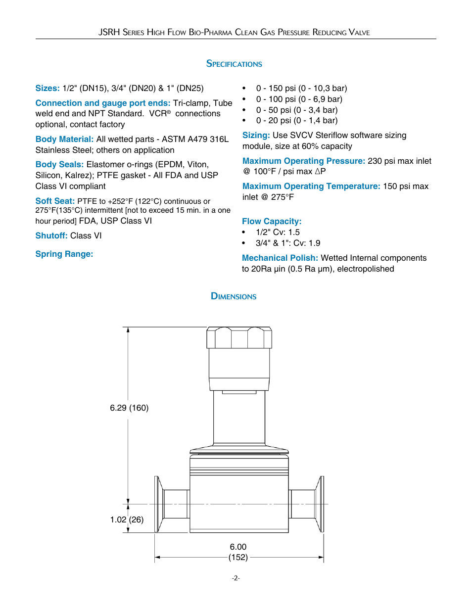 Steriflow JSRH Series User Manual | Page 2 / 6