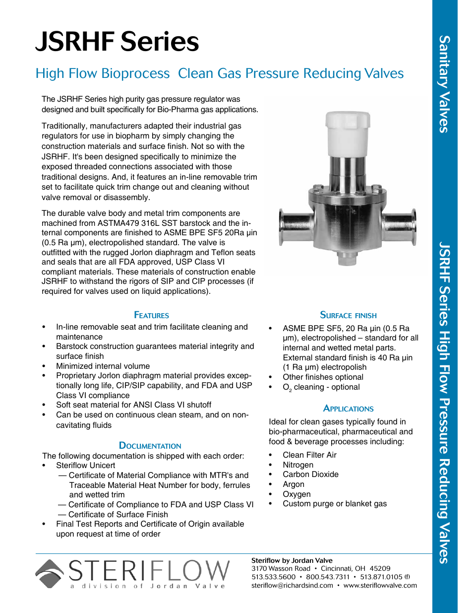 Steriflow JSRHF Series User Manual | 6 pages