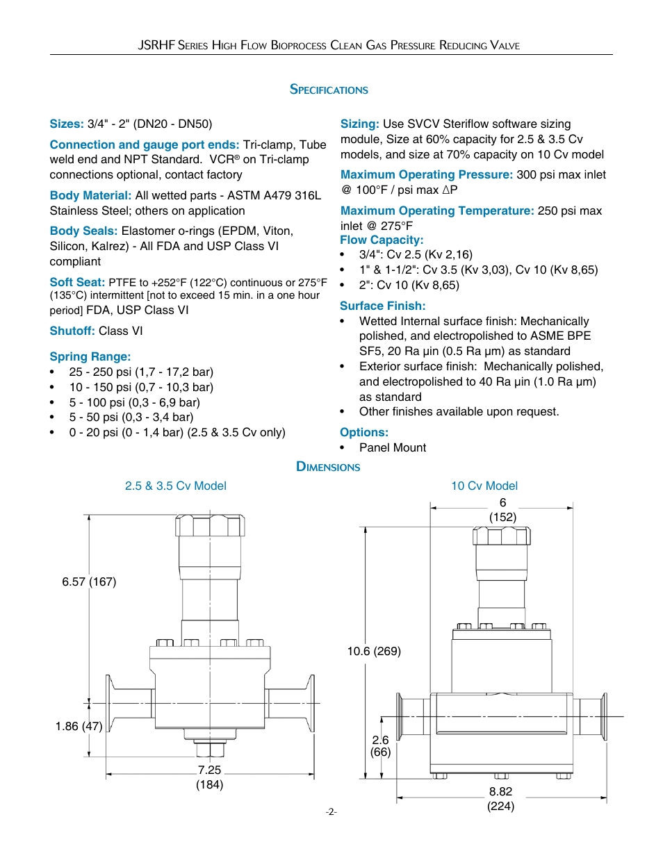 Steriflow JSRHF Series User Manual | Page 2 / 6